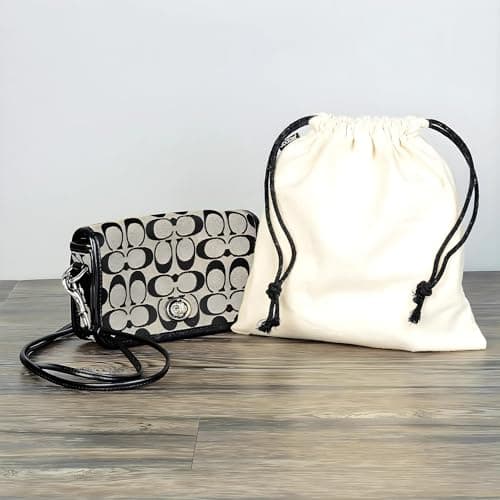 Dust Bags for Shoes Cover- Large Cotton Fabric Storage Pouches with Drawstring Closure for Shoes, Purses, Travel, Packing, Luggage Organizer, Home Storage, Dust Proof Covers, IVORY, 9"X11" (Regular), — view 6