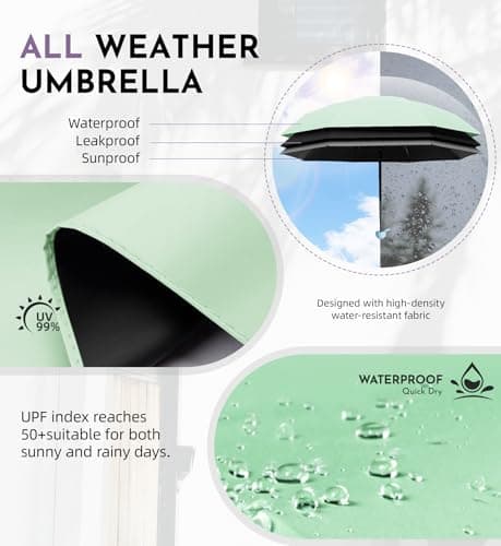 LILAC Mini Compact Umbrella, Lightweight Folding Parasol UPF 100 Rain Gear — view 3