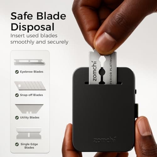 ZOMCHI Razor Blade Bank for Used Double Edge Blades, Matte Black — view 2