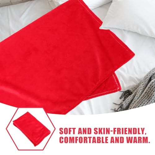 Red Coral Fleece Throw Blanket for Office Travel Autumn Winter — view 3