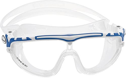 Cressi Skylight Swimming Goggles - Silicone Seal for Adult Swim Goggles - UV Anti-Fog Swimming Mask - Clear/Frame White Blue — view 2