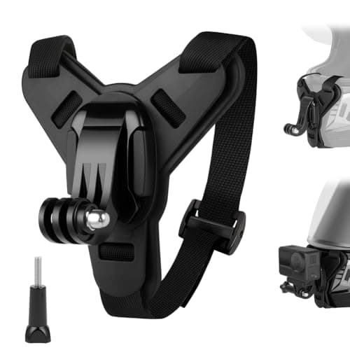 Adiwo Motorcycle Helmet Chin Mount Strap, Helmet Chin Mount Clip, Non-Slip Silicone, Motocross Accessories for GoPro Hero Models 13, 12, 11,10, 9, 8, 7, 6, 5, OSMO Action Series and Other Brands