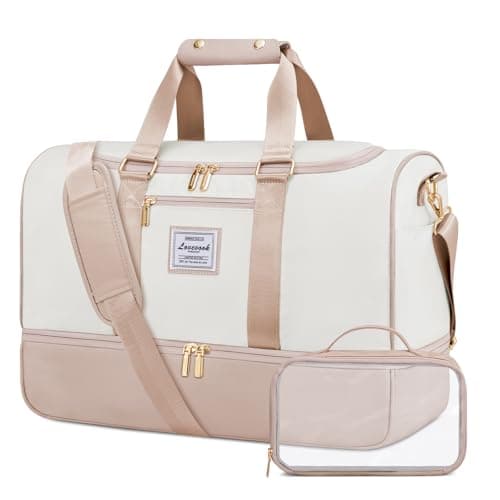 LOVEVOOK Weekend Bags for Women, 50L Large Maternity Hospital Overnight Travel Duffle with Toiletry Bag, Gym Yoga Bags with Shoe Compartment & Wet Pocket, Hand Luggage Bag for Travel Sports