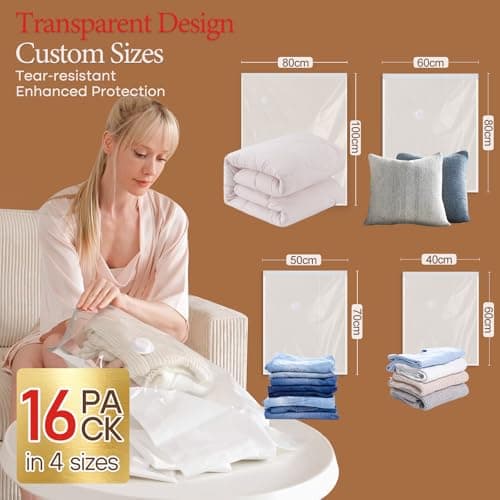 Vacbird Vacuum Storage Bags with Wireless Pump, Clothing Storage, 16 Pack — view 2