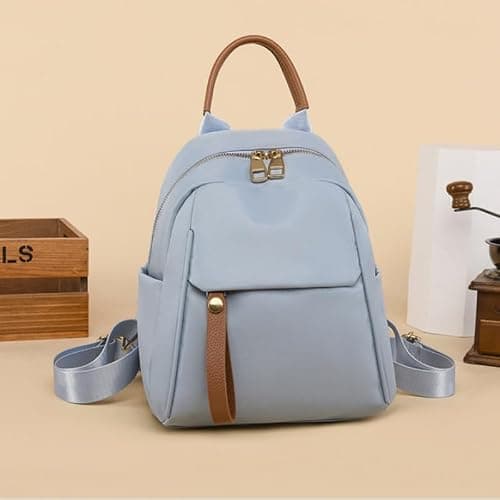 FUNSEED Mini Backpack for Women Casual Lightweight Oxford Cloth Shoulder Bag for Daily Use, blue, Small — view 5