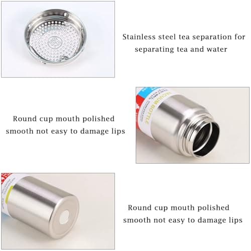 800ml Insulated Water Bottles with Wide Mouth,Stainless Steel Metal Bottle with Leak Proof Lids - Great for Work, Travel/Men, Women-Silver — view 3