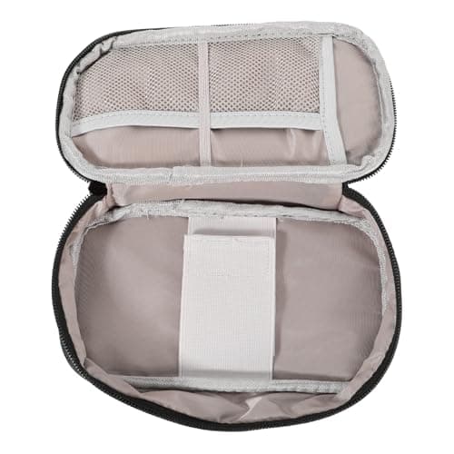 FUOYLOO Portable USB Cable Organizer and Storage Case for Earphones and Chargers, Lightweight Oxford Cloth Bag Suitable for Travel with Power Bank and Charger Accessories Black