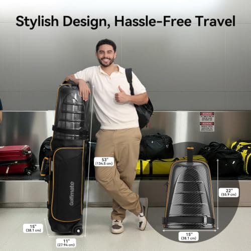 Golf Travel Bags Flight with Wheels,Golf Travel Cover,Golf Club Travel Case — view 5