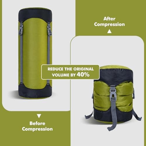 Guerity Compression Stuff Sack,Waterproof Sleeping Bag Compression Sack, 30L Outdoor Storage Bag Stuff Sack for Camping Hiking Backpack (Army Green, 30 L) — view 2