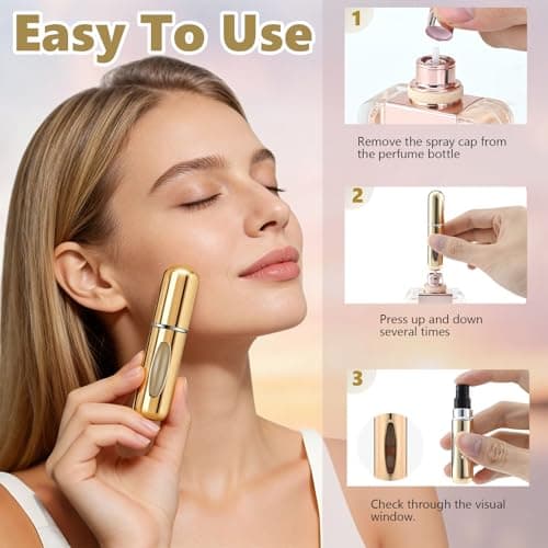 6pcs Perfume Atomiser Refillable, 5ML Mini Perfume Travel Bottle, Spray Bottles, Portable for Travel Holiday — view 3