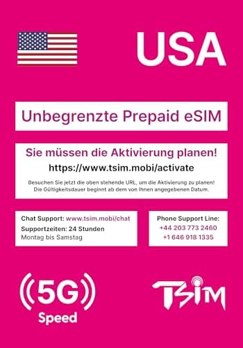USA eSIM 18 Days | Call Home for Free | USA Network with Unlimited High Speed Data | Unlimited Local Calls and SMS to UK and USA (including Hawaii). Receive eSIM Same Day by Email and Start Using