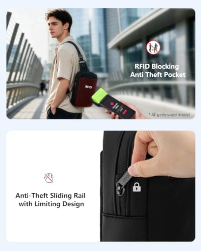 OSOCE Small Sling Bag RFID Blocking Anti-theft Crossbody Shoulder Bag — view 5
