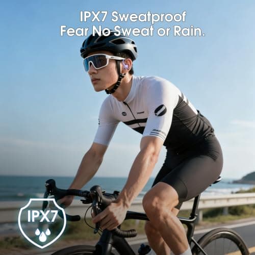 Sport Wireless Earbuds, 48H Bluetooth 5.3 Headphones with Earhooks, ENC Mic — view 6