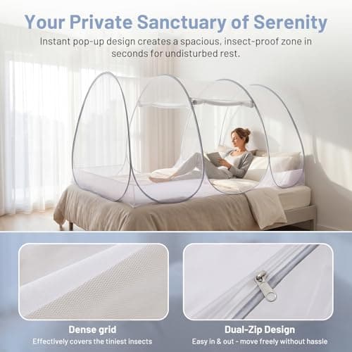 Pop Up Mosquito Net for Bed, Ultra Lightweight,190 x 90 x 90 cm — view 3