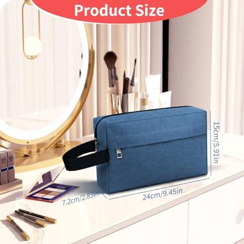 ALIIP Travel Toiletry Wash Bag,Portable Travel Grooming Pouch,Navy Blue — view 2