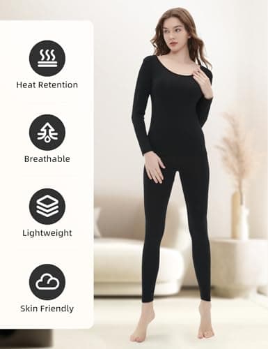 Vinconie Thermal Underwear Womens Bottom Thermal Underwear Set Ladies, 1 Pack Black, XS-S (6 8 10) — view 6