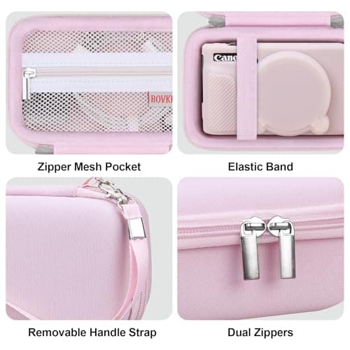 BOVKE Hard Case+Silicone Cover for Canon PowerShot SX740 Camera, Jelly Pink — view 5