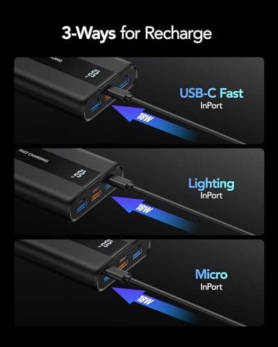VRURC Power Bank 20000mAh Portable Charge Fast Charging USB C 22.5W — view 6
