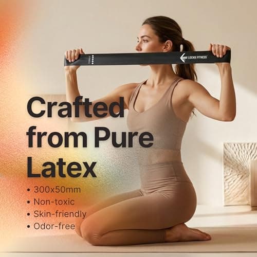 Lockie Fitness Resistance Bands Set of 5, Latex Loop Bands, Squats & Glutes — view 3