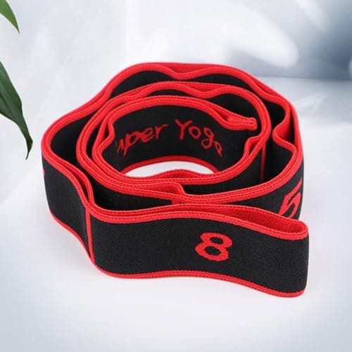 Resistance Band Fitness Band Stretch Strap with 8 Looped, Yellow — view 4