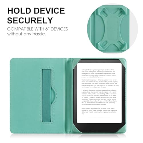 HoYiXi Universal Case for 6 inch Kindle eReader Compatible with Paperwhite(2025/2018)/PocketBook and Tolino/Kobo Clara HD,6" eReader Protective Case Cover Elastic rope,flowers 1 — view 4