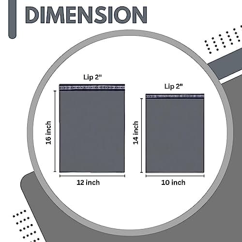 JeeJaan® 50 Pcs Mixed Grey Postage Bags 10 x 14 & 12 x 16-2 Sizes 25 from Each Poly Postal Self Seal Bags Envelope Postal Courier Shipping Mailers Ideal for Shipping Purpose Mixed Grey Mailing Bags — view 3