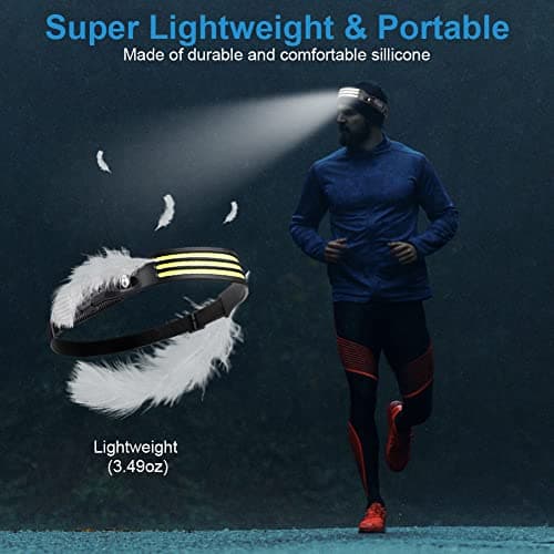 flintronic Led Headlamp USB Rechargeable,5 Modes 600 Lumens COB Headlight, IPX4 230°Wide-Angle Waterproof Lightweight Head Torch with Motion Sensor for Running, Hiking Emergency 6 Hours（3 Lights） — view 5