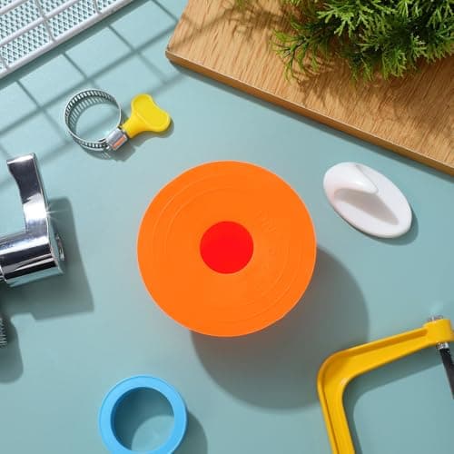 CVUTOVO Core Plug Anti-Odor Sink Drain Pipe Adapter for Bathroom Washing Machine Floor Drain Orange Silicone Resistant to Aging — view 6