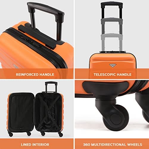 Flight Knight 55x40x20 Ryanair Priority Cabin Suitcase, Also for EasyJet, Jet2, Lightweight,ABS Hard Shell, Durable 4-Wheel Cabin Case, Carry-On Size 10kg Hand Luggage, Travel Bag- 55 x 40 x 20 — view 5