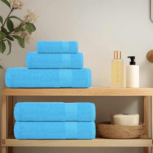 Eclith Frogn Set of 4 Turquoise Wash Cloths 30 x 30 cm 360 g/m² Made of 100% Cotton, Absorbent, Machine Washable, Versatile for Bathroom, Sauna, Fitness, Travel and Hotel Applications — view 2