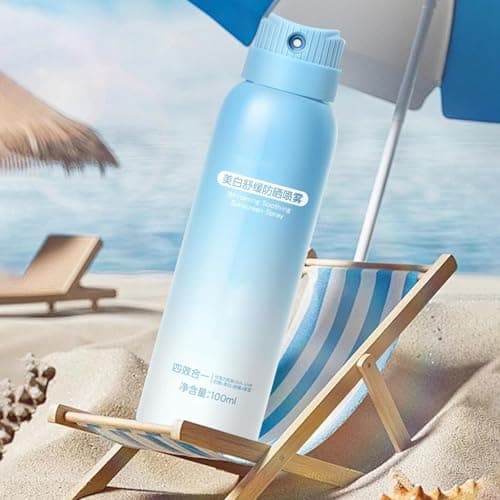 Body Face Sunscreen Mist, Spf 50+ Waterproof Sunscreen Spray, 100ml Lightweight Brightening Sun Protection Spray for Outdoor Sports Beach Hiking Climbing Travel Vacation Daily Use — view 3