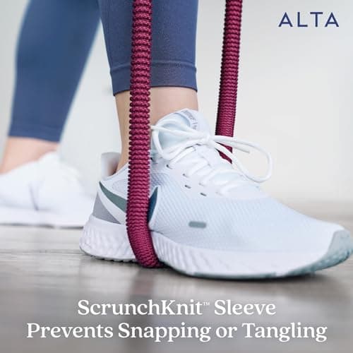ALTA 'Never-Snap' Exercise Bands with Handles for Women - Full Kit Resistance Bands for Working Out with Handles, Resistance Tubes, Ankle Straps, Door Anchor, Fabric + Rubber Workout Tubes — view 5