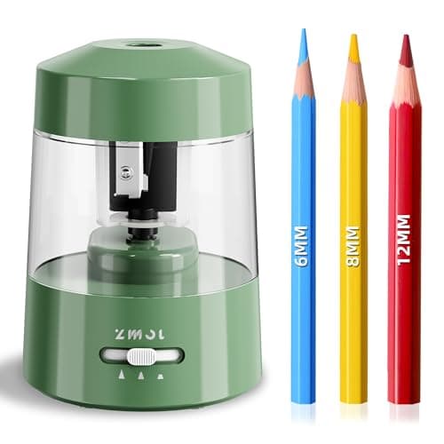 ZMOL Electric Pencil Sharpener 6-12mm Jumbo Colored&No.2 Pencils Grey-Green