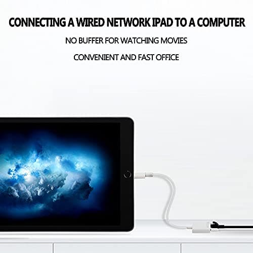 Lightning to RJ45 Ethernet LAN Network Adapter with Charge Port for Select iPhone,iPad Models 100Mbps Charging Plug and Play — view 4