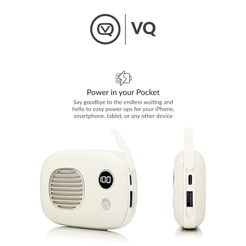VQ Rechargeable 10,000mAh Power Bank Hand Warmer, Mobile Phone Portable Charger & Pocket Heater, Powerbank Electric HandWarmer Battery Pack for Indoor, Outdoor Sports, Camping - Cream — view 4