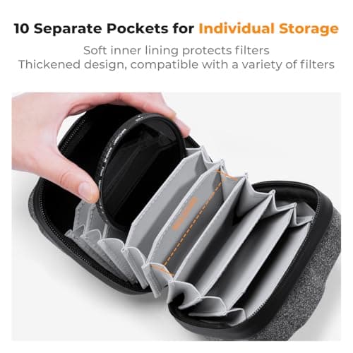 K&F CONCEPT 10 in 1 Lens Filter Case, Filter Bag Up to 82mm, Waterproof — view 2