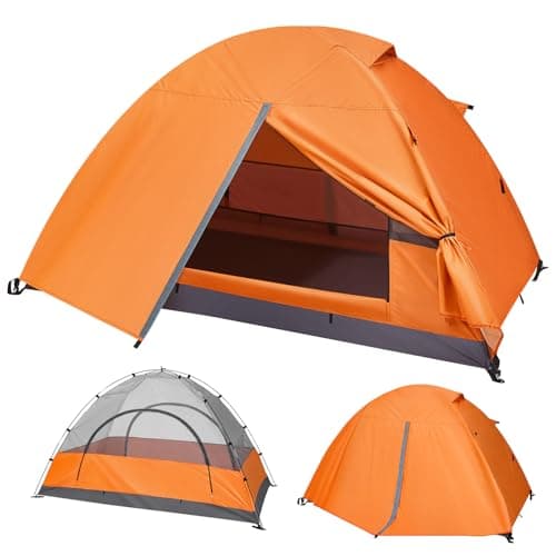 Warmiehomy 1 Man Camping Tent, Lightweight Backpacking Tent, Orange