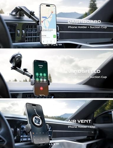 CHGeek Wireless Car Charger, 15W Fast Charging Auto Clamping Car Charger Phone Mount Phone Holder fit for iPhone17 16 15 14 13 12 Pro Max 11 XR XS, Samsung Galaxy S24 Ultra S23 S22 S21, S20, S10+ — view 3