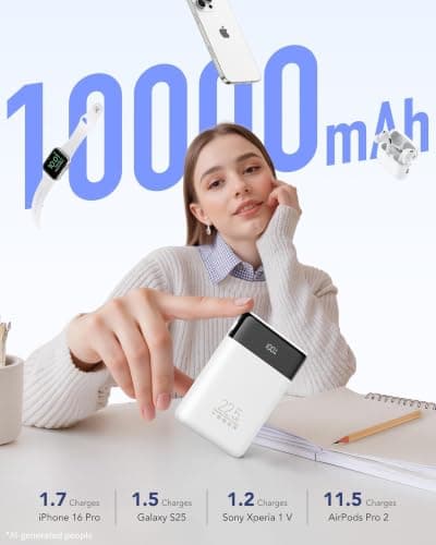 VEGER Power Bank Fast Charging 10000mAh,Portable Charger Built in Cables — view 6