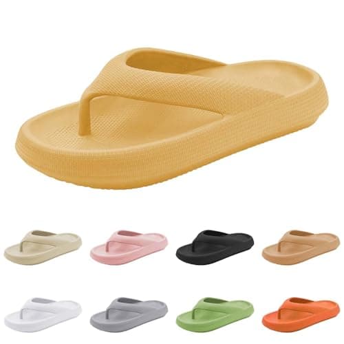 Eva Beach Flip Flops & Pool Slides for Women and Men (Yellow 7Uk) — view 5