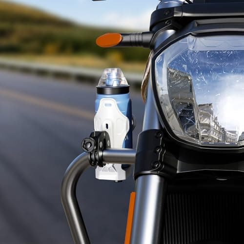 iMESTOU Anti-theft cup holder for motorcycle, water bottle holder for ATV compatible with bottles from 50 to 90 mm, with metal clamp 12.7-33 mm for bicycle, scooter, stroller, etc. — view 6