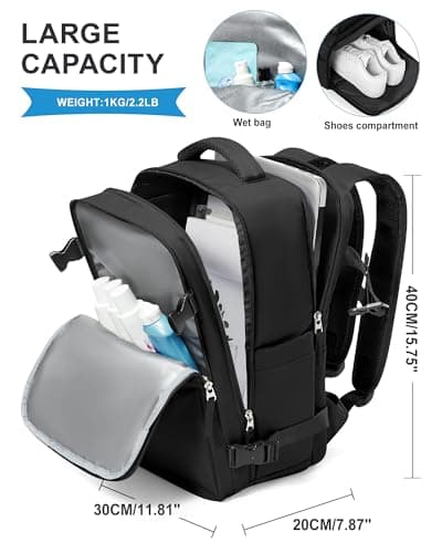 SZLX Ryanair Cabin Bags 40x20x25 Underseat Rucksack for plane Hand Luggage Bag Easyjet Cabin Bag 45x36x20 underseat Carry On Backpack Laptop Bag Women Travel Backpack Cabin Size with Shoe Compartment — view 5