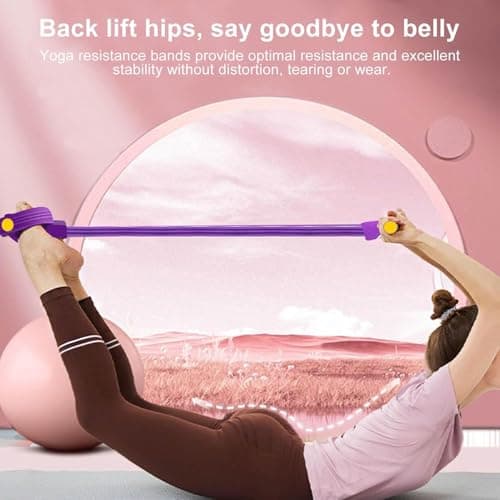 Foot Pedal Resistance Band – 6Tube Sit Up Pull Rope, Multifunction Tension Rope, Home Gym Equipment for Full Body Training& Abs Workout Equipment, Exercise Bands Resistance for Women & Men — view 3