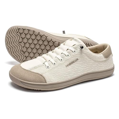 HOBIBEAR Unisex Wide Toe Trainers for Men Women Outdoor Trail Running Minimalist Walking Shoes Lightweight and Breathable Beige Brown — view 2