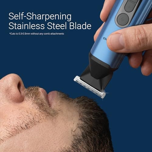 BarberBoss All-in-one Men’s Grooming Kit, Beard, Hair & Body Trimmer with Nose & Ear Trimmer and Foil Shaver, Cordless USB Rechargeable Groomer for Men with LED Display & 3 Speeds — view 6