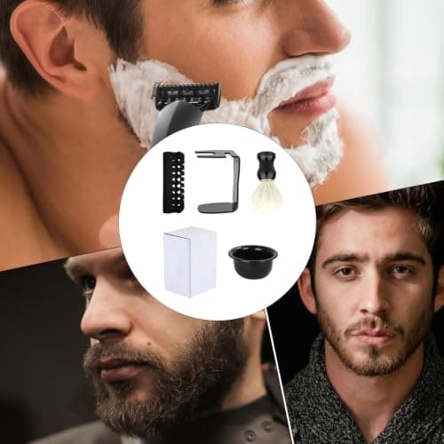 5‑In‑1 Shaving Grooming Kit, Shave Bowl Brush Beard Sponge Razor Stand — view 3