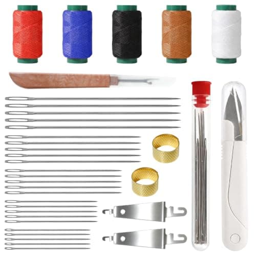 37PCS Stainless Steel Sewing Kit, Needle and Thread Kit for Easy Threading, Big Eye Sewing Needles for Mending Clothes, Home Repairs, DIY Crafts, Embroidery and Beginners Daily Use