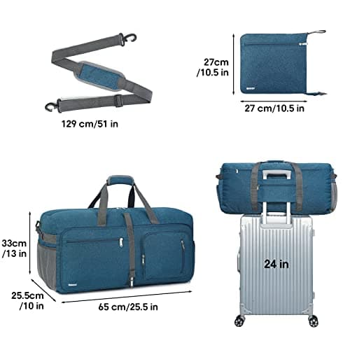 WANDF 65L Large Travel Holdall Duffle Luggage Bag Foldable — view 5