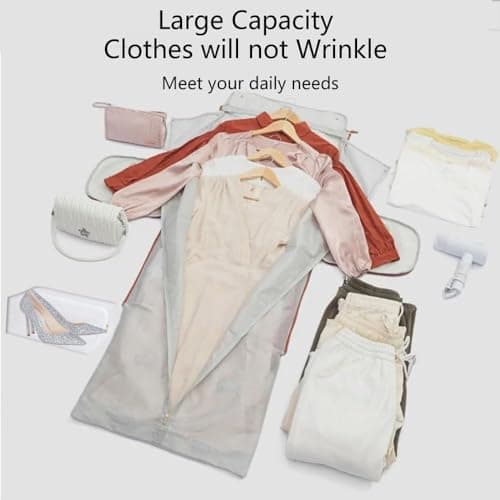 Luxe Mega Bag, Carry On Garment Bag, Large PU Leather Garment Duffle Bag, 2 in 1 Hanging Suitcase Dress Suit Travel Bags (White) — view 5