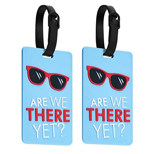 ZOUIQSS Luggage Tags Pack of Two,Baggage Tags Suitcase ID Labels Business Card Holder/Travel ID Bag Tag(Glasses)